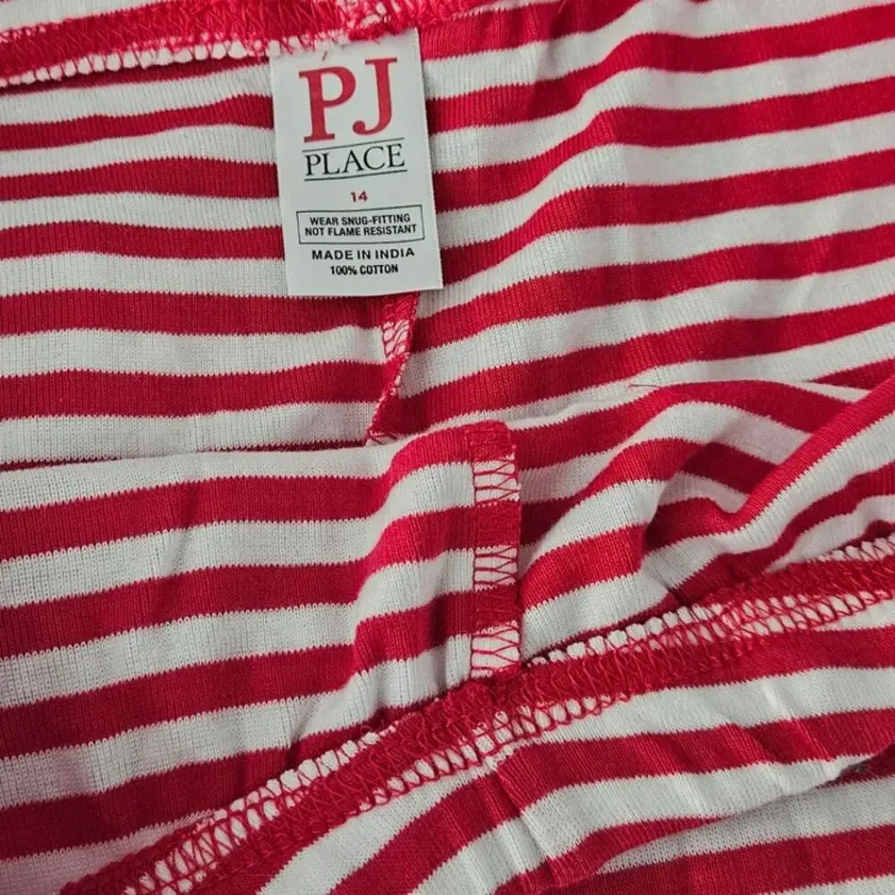 NWT The Children's Place Christmas Santa Pajamas Red & White Size 14